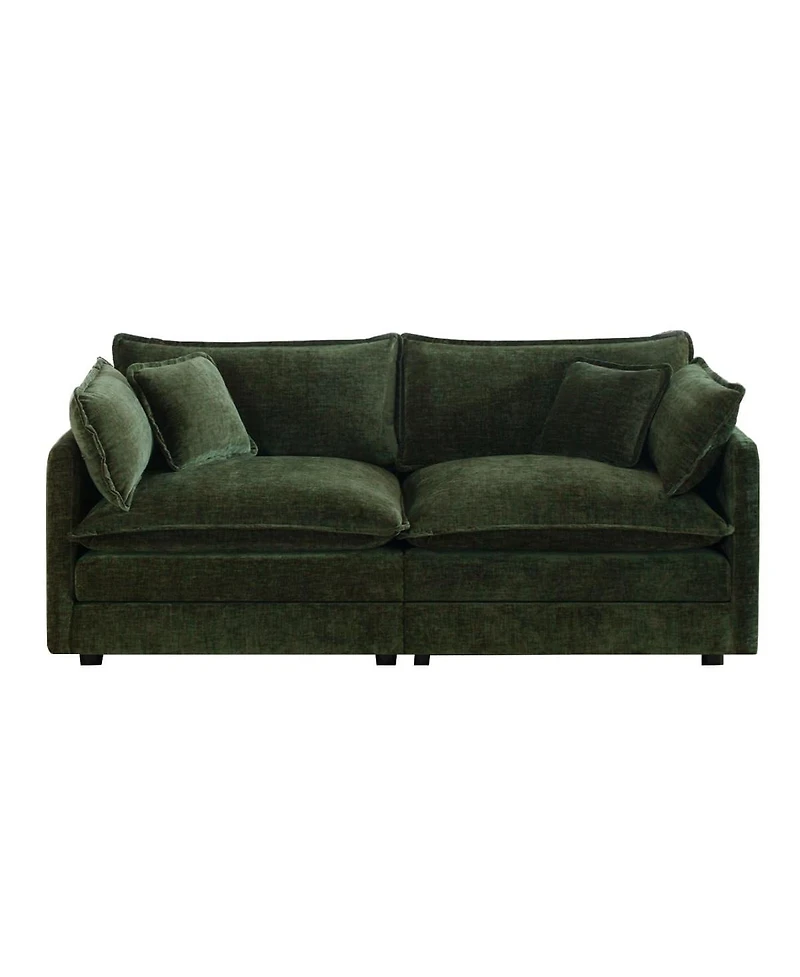 Maison Boucle 75.9'' Chenille Loveseat Sofa, Deep Seat 2 Seater, Solid Wood Frame