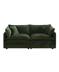 Maison Boucle 75.9'' Chenille Loveseat Sofa, Deep Seat 2 Seater, Solid Wood Frame