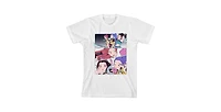 Kpop Demon Hunters Boys Huntr/X Panel Art Youth White Crew Neck Short Sleeve T-shirt