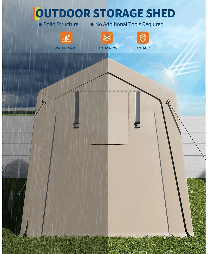 gaomon All-Weather Portable Outdoor Carport, Motorcycle Storage Shed for Bikes Firewood