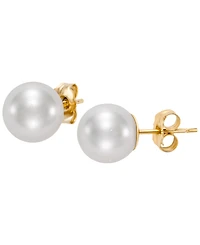 Macy's Akoya Pearl (8-8.5mm) Stud Earrings in 14k Yellow Gold