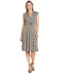 R & M Richards Women's Ruched Knee-Length Dress