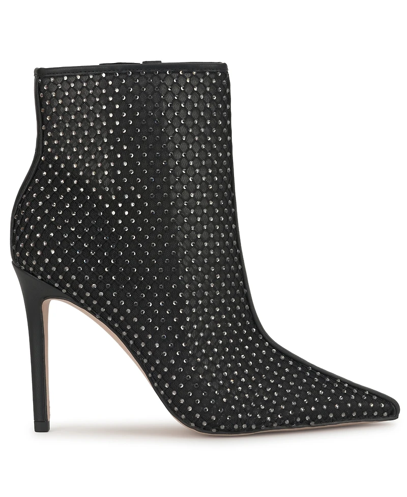 Jessica Simpson Women's Pazra Rhinestone Mesh Stiletto Dress Booties