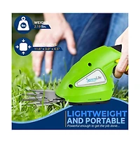 Pyle Cordless Handheld Grass Cutter Shears with Hedge Trimmer Blade