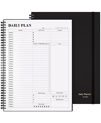 Gnuadz Planner Daily Agenda To Do List Hourly Schedule Spiral Appointment Book Elastic Closure Inner Pocket