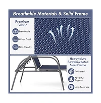 Boyel Living 2 Piece Outdoor Patio Lounge Chair Chaise Fabric with Adjustable Reclining Armrest