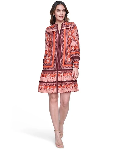 Eliza J Women's Long-Sleeve Float Short Shirt Dress