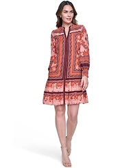 Eliza J Women's Long-Sleeve Float Short Shirt Dress