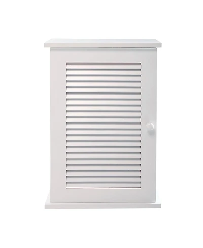 Busdays Wall Mounted Hanging Medicine Cabinet with 3 Tiers Single Louvered Door Floating Cupboard for Bathroom Bedroom