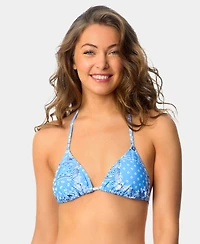 California Waves Women's Bandana Print Tunnel Triangle Swim Bikini Top, Macy's Exclusive