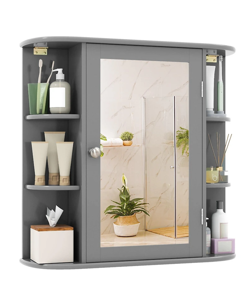 sumyeg Multipurpose Wall Mounted Bathroom Mirror Storage Cabinet