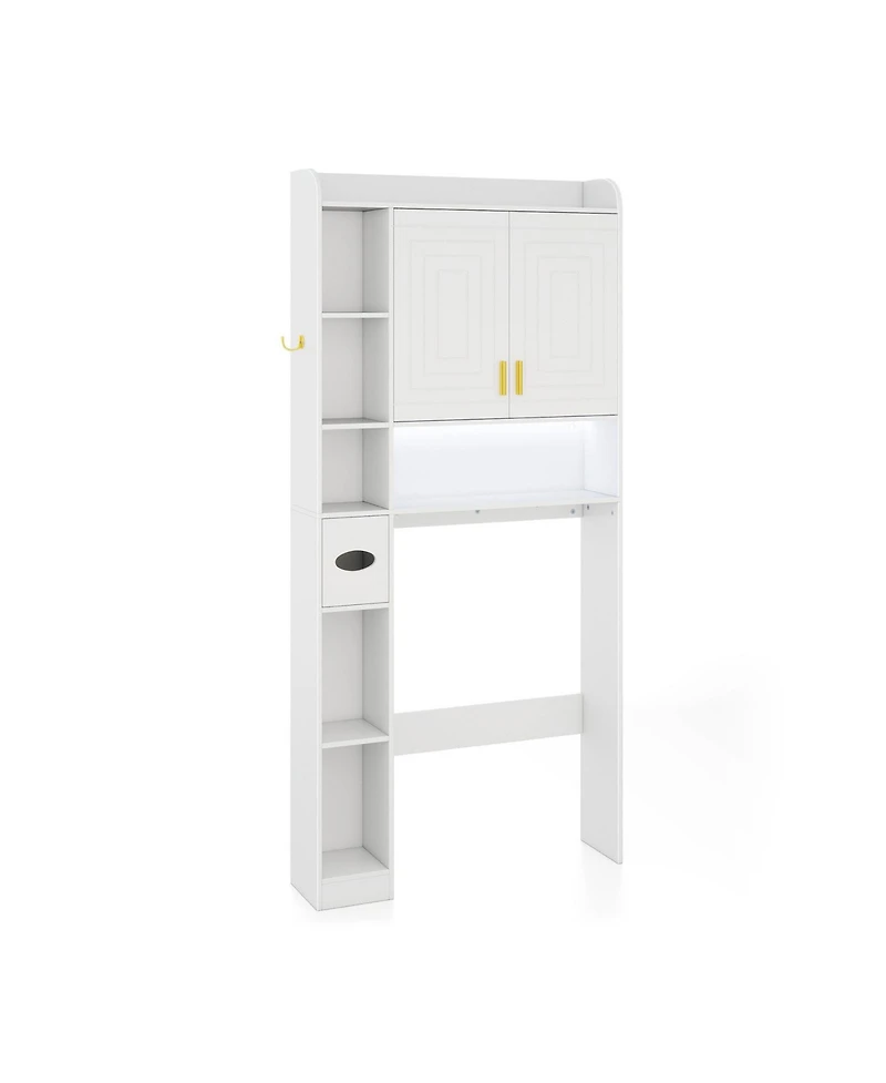 sumyeg Freestanding Over The bath fixture Storage Cabinet with Double Door Organizer