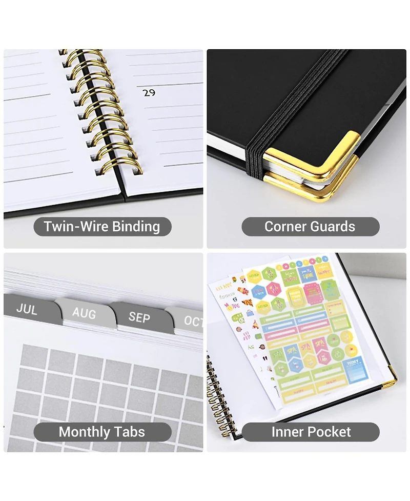 Gnuadz Academic Planner 2026-2027 Weekly Monthly Hardcover Tabs