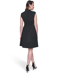 Vince Camuto Petite Crepe V-Neck Short Dress