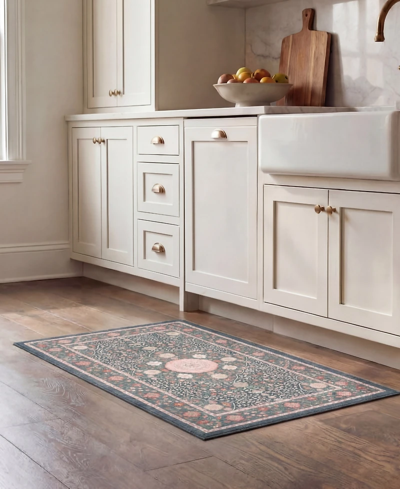 Laura Ashley Printed Chenille Victora Medallion Accent Rug, 20" x 32"