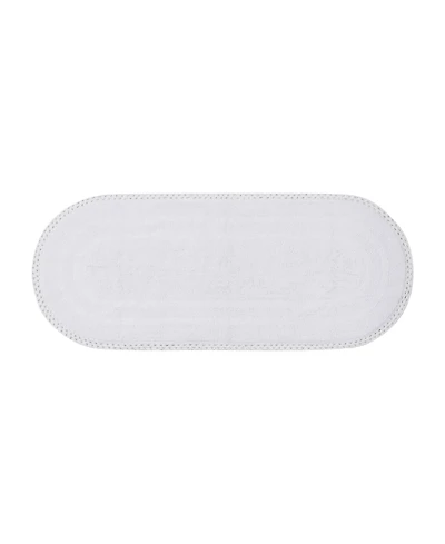 Laura Ashley Camilla Crochet Border Oval Bath Mat, 24" x 60"