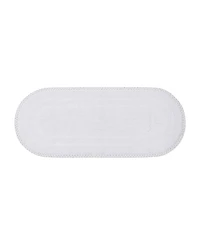 Laura Ashley Camilla Crochet Border Oval Bath Mat, 24" x 60"