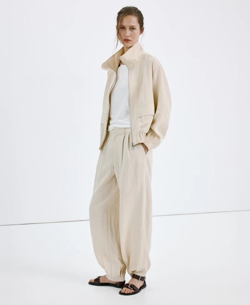 Mango Women's Lyocell Bomber Jacket