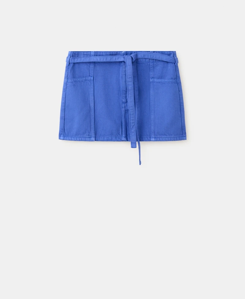 Mango Women's Belt Denim Skirt