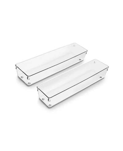 Sorbus 2 Pack Clear Long Drawer Organizers