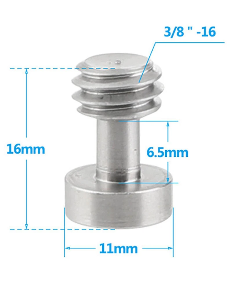 Camvate 3/8"-16 Male Thread Screw Adapter with Hexagon Socket Head, 5-Pack