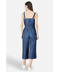 Yumi Women's Chambray Button Through Jumpsuit