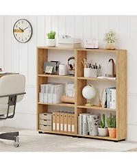 Gymax 2PCS Bookshelf 3-Tier Bookcase w/Anti-Tipping Kit for Living Room Home Office