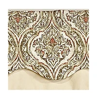 Rlf Home Diamond Damask Glory Window Valance 3" Rod Pocket Layered, 50" x 16"