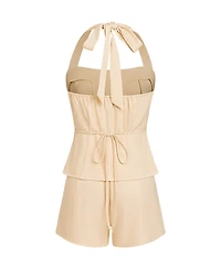Cupshe Women's Halter Button-Down Top and High-Waisted Shorts Outfits
