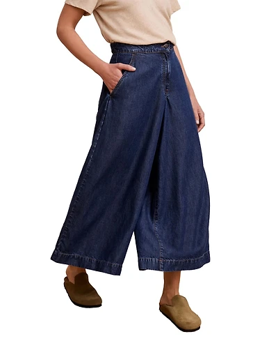 Celtic & Co. Women's Drape Denim Culotte Pants