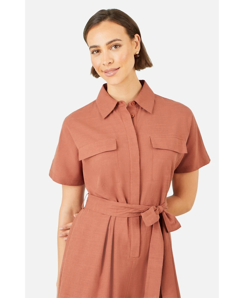 Yumi Women's Utility Relaxed Fit Jumpsuit