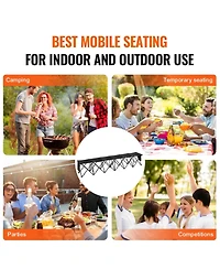 Yiortwo 6-Seat Portable Folding Sports Bench with Carry Bag, Outdoor Team Camping Chair
