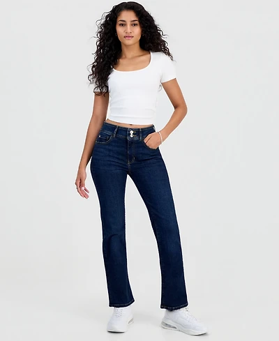 Guess Women's Shape Up Mid-Rise Straight-Leg Jeans