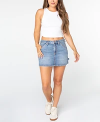 Celebrity Pink Juniors' Denim Utility Mini Skirt