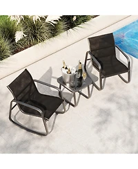 Gaomon Stylish Patio Bar Chair Set - 3-Piece Outdoor Bistro Furniture, Durable for Garden, Lawn, Yard, Balcony, Poolside, Backyard Black