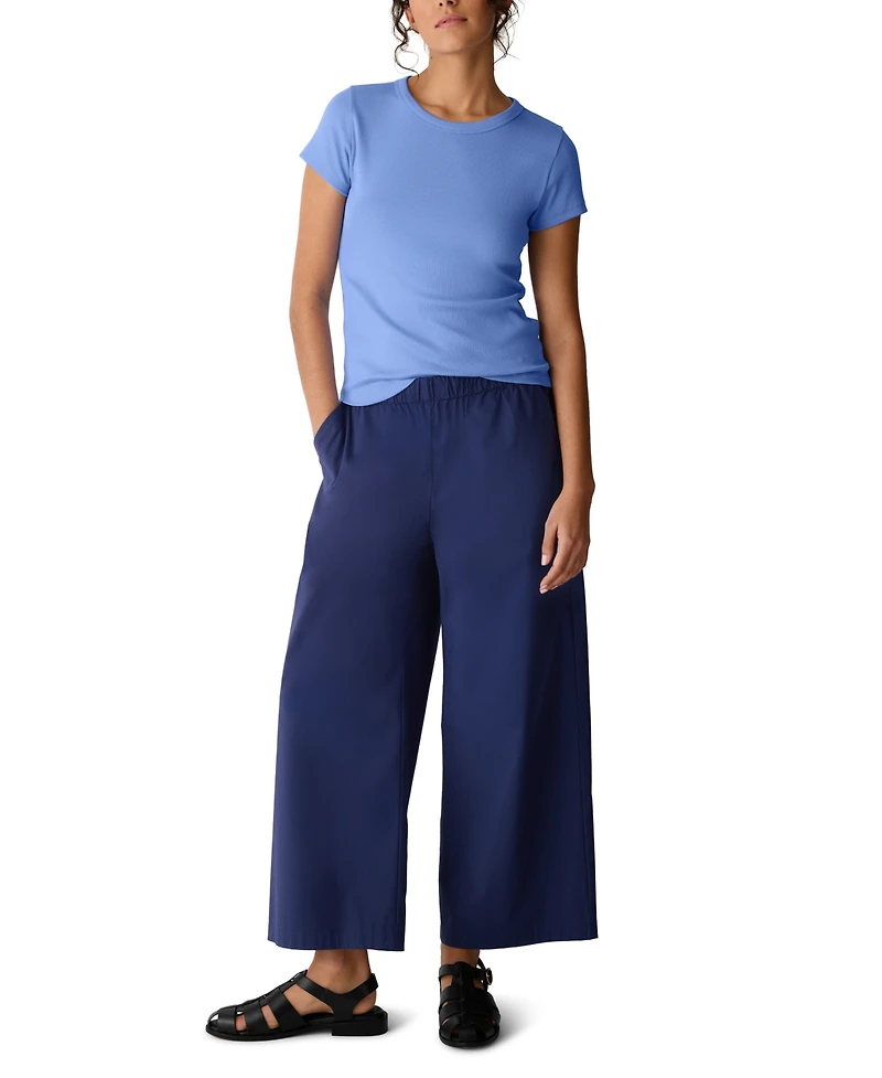 Eileen Fisher Women's Cotton-Blend Crewneck T-Shirt, Regular And Plus