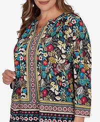 Ruby Rd. Plus Paradise Tropic Print Knit Top