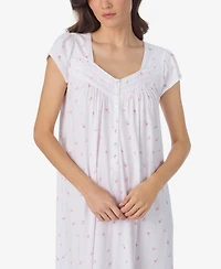 Eileen West Women's Sweetheart Neck Cap-Sleeve Nightgown