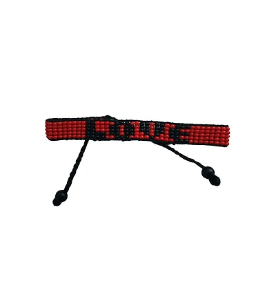 Love Hand Beaded Bracelet | Red and Black Glass Beads