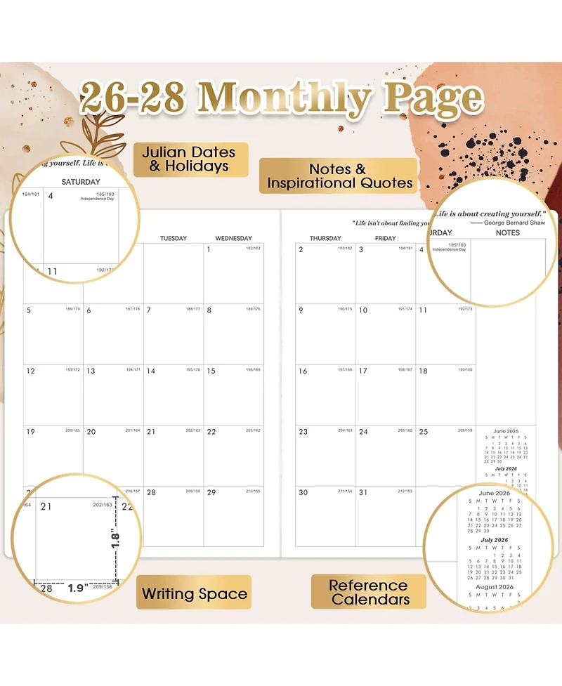 Gnuadz 2026-2028 Monthly Planner 24 Months Pocket Elastic Closure