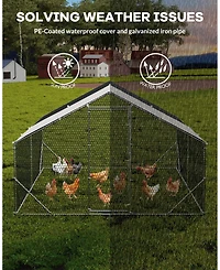 gaomon 19.68'L x 9.84'W x 6.56'H Walk in Chicken Coop, Poultry Cage for Outdoor Storage