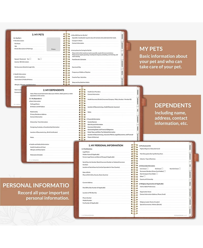 Gnuadz End Of Life Planner Spiral-bound Estate Organizer