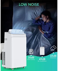 Xo 12,000 Btu Portable Ac, 3-in-1 Cooling, Fan and Dehumidifying, Remote Control, Timer, Window Kit, Wheels and Handles