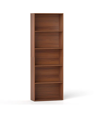 Gymax 5-Tier Freestanding Open Bookshelf w/2 Anti-tipping Devices for Living Room