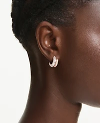 Swarovski Rose Gold-Tone Plated Gleaming Tubular Huggie Earrings