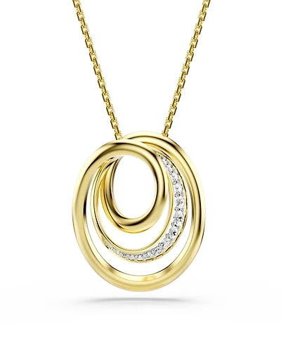 Swarovski Gold-Tone Plated Spiraling Pendant Necklace
