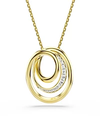 Swarovski Gold-Tone Plated Spiraling Pendant Necklace