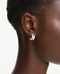 Swarovski Rhodium-Plated Gleaming Tubular Huggie Earrings