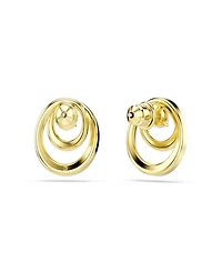 Swarovski Gold-Tone Plated Glittering Pave Stud Earrings