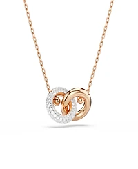 Swarovski Rose Gold-Tone Two Interlinked Tubular Ring Necklace